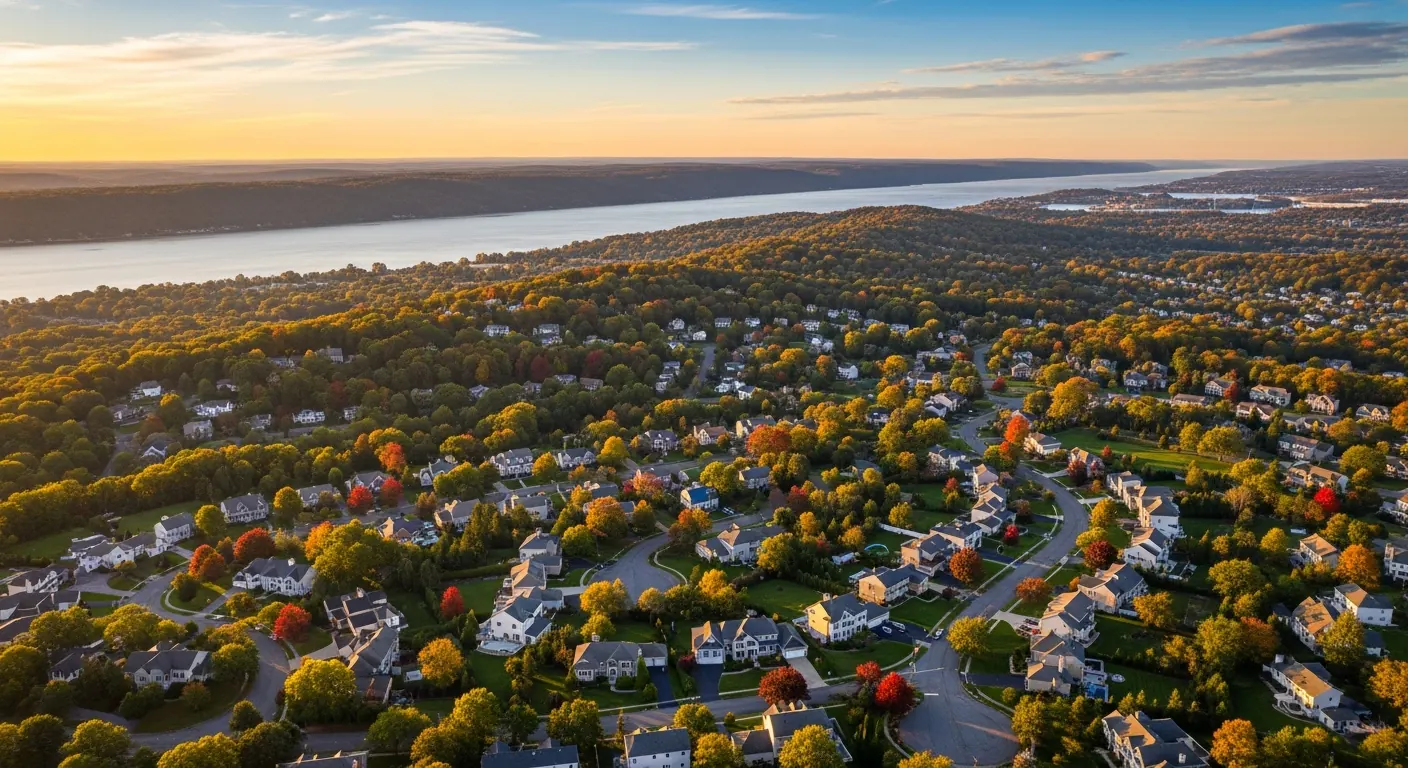 Aerial view of Rockland County, New York